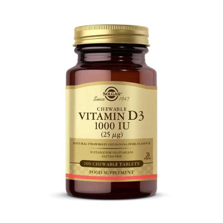 Solgar Vitamin D3 Chewable 1000 IU 100 Tablet