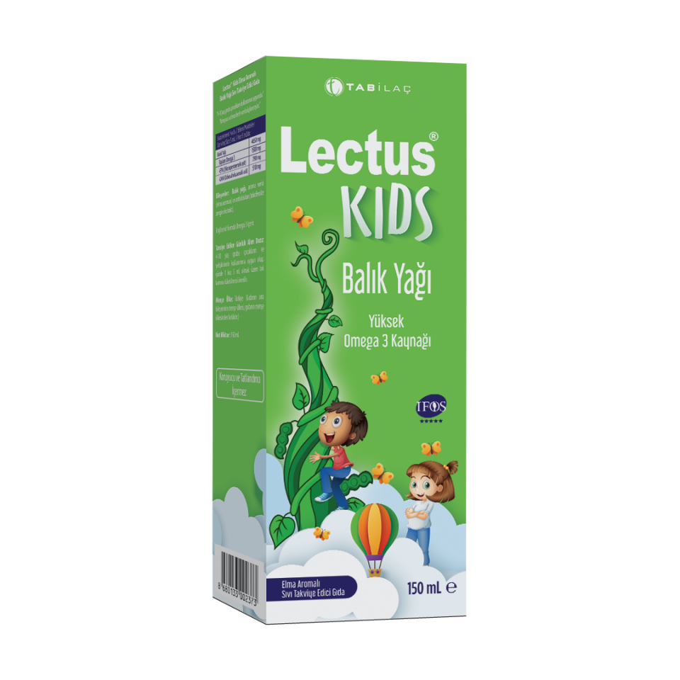 Lectus Kids Balık Yağı Elma Aromalı 150 ml
