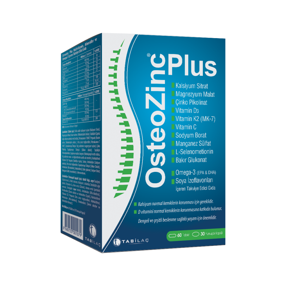 OsteoZinc Plus 60 tablet ve yumuşak 30 kapsül