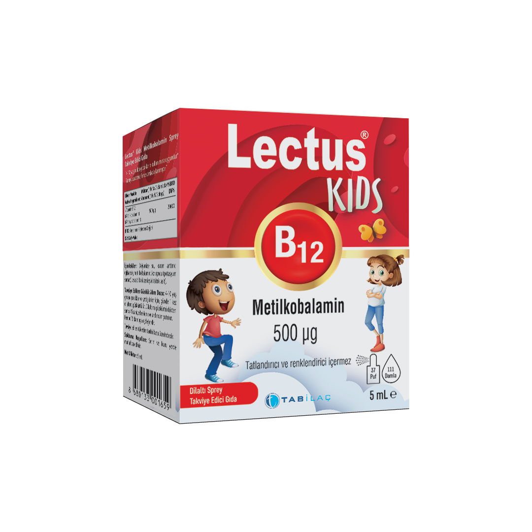 Lectus Kids B12 dil altı sprey 5 ml