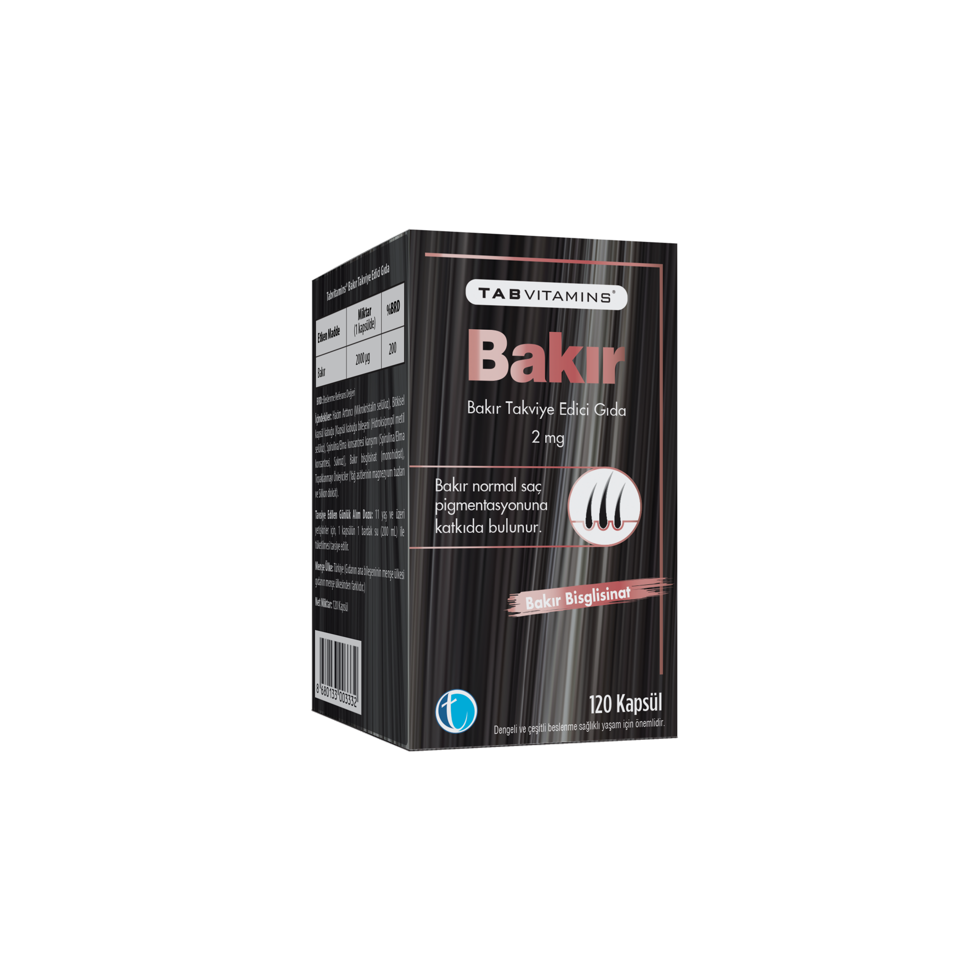 TABVITAMINS Bakır 120 kapsül