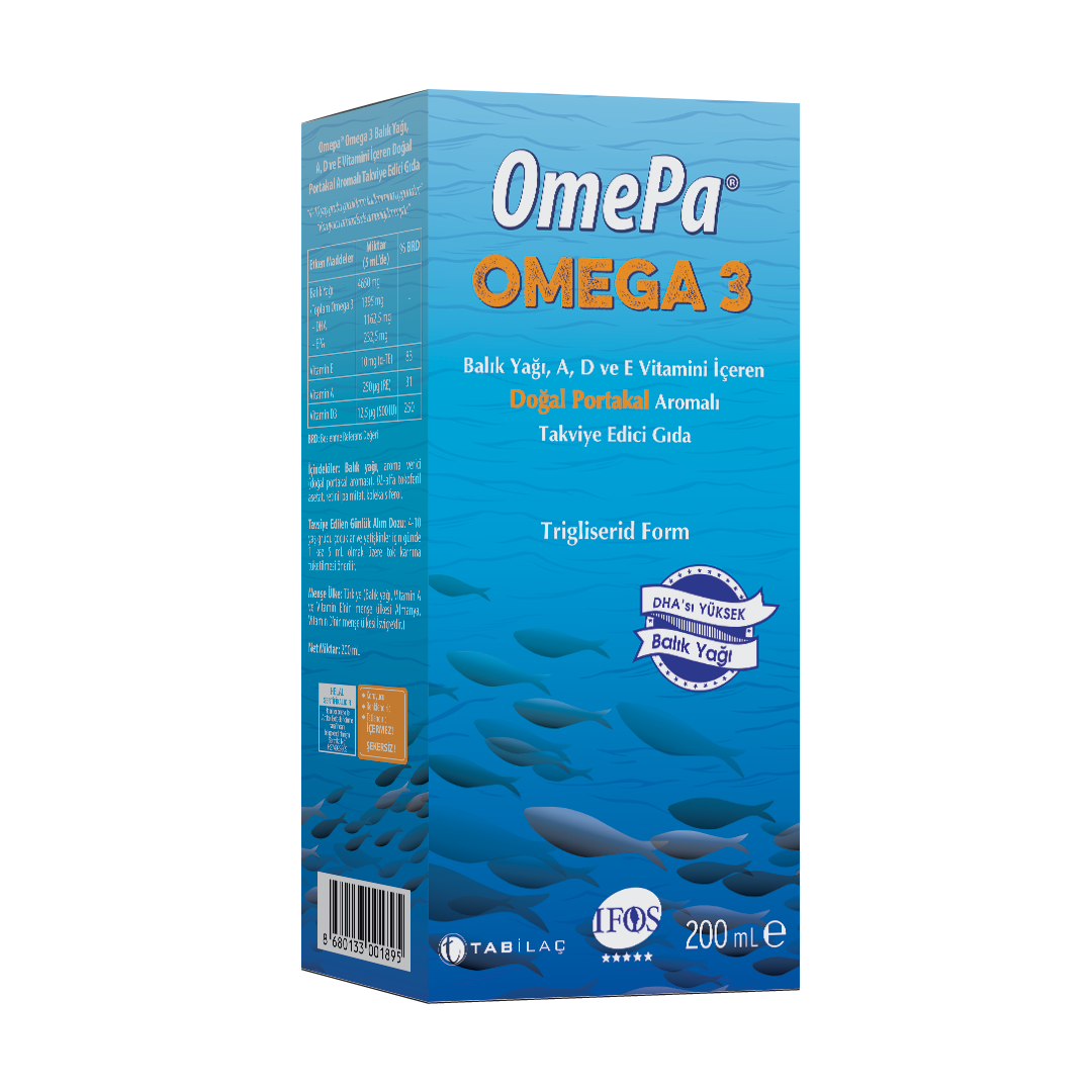 OmePa Omega 3 Balık Yağı Portakal Aromalı 200 ml