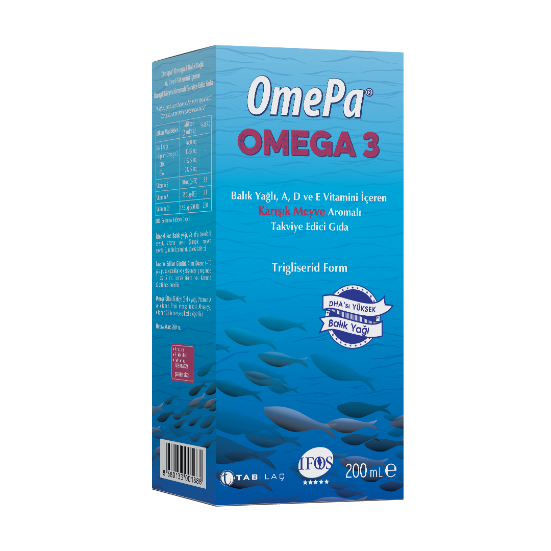 OmePa Omega 3 Balık Yağı Karışık Meyva Aromalı 200 ml