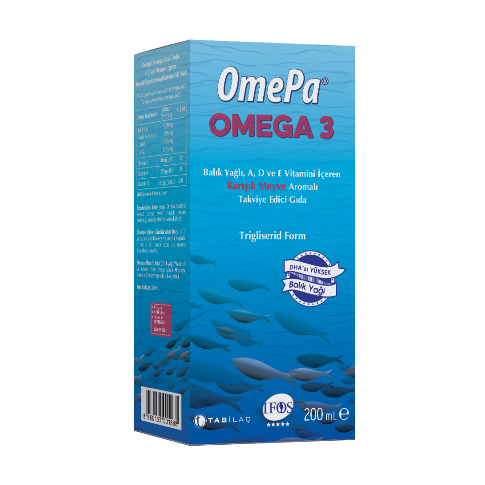 OmePa Omega 3 Balık Yağı Karışık Meyva Aromalı 200 ml