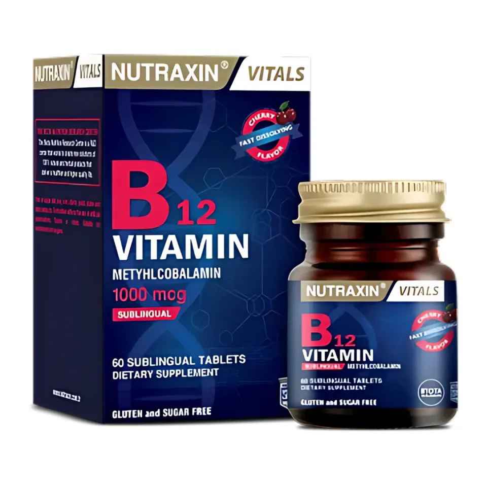 Nutraxin Vitamin B12 dil altı  60 tablet