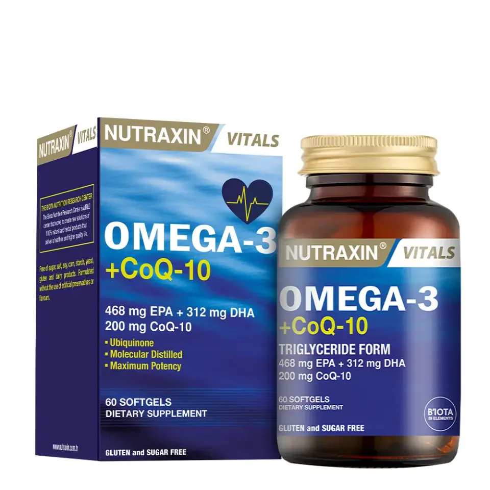 Nutraxin Omega-3 + CoQ-10 yumuşak 60 jel kapsül